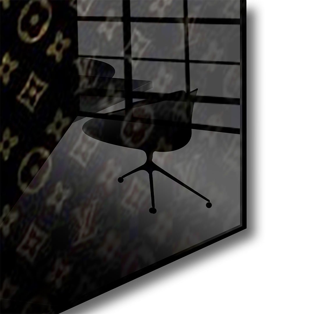 Louis Vuitton granaat glasschilderij hoekfoto