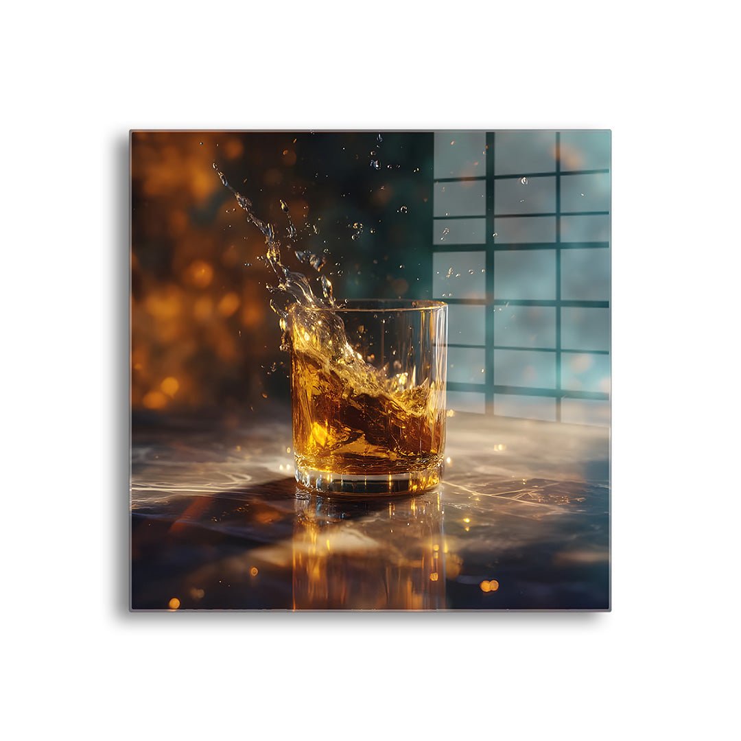 Whiskey Glow glasschilderij voorkant
