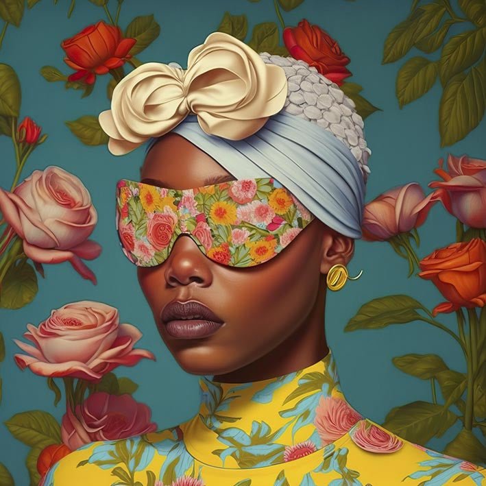 Bloemen bril glasschilderij ontwerp