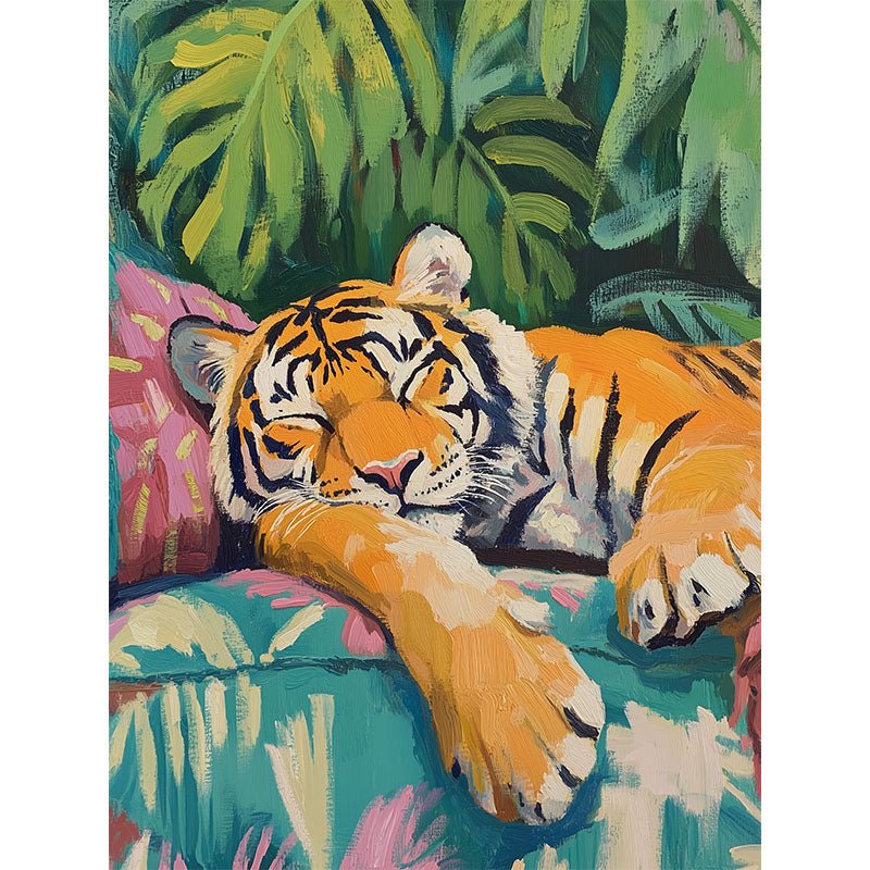 Boho tijger glasschilderij ontwerp