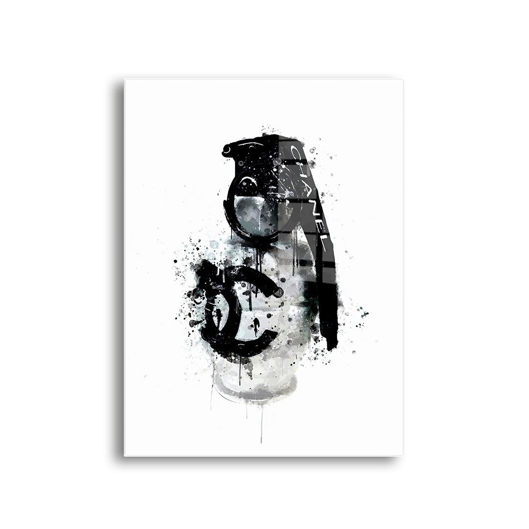 Chanel granaat glasschilderij voorkant