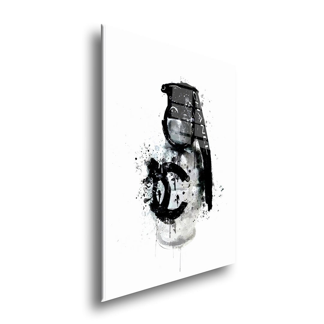 Chanel granaat glasschilderij zijkant