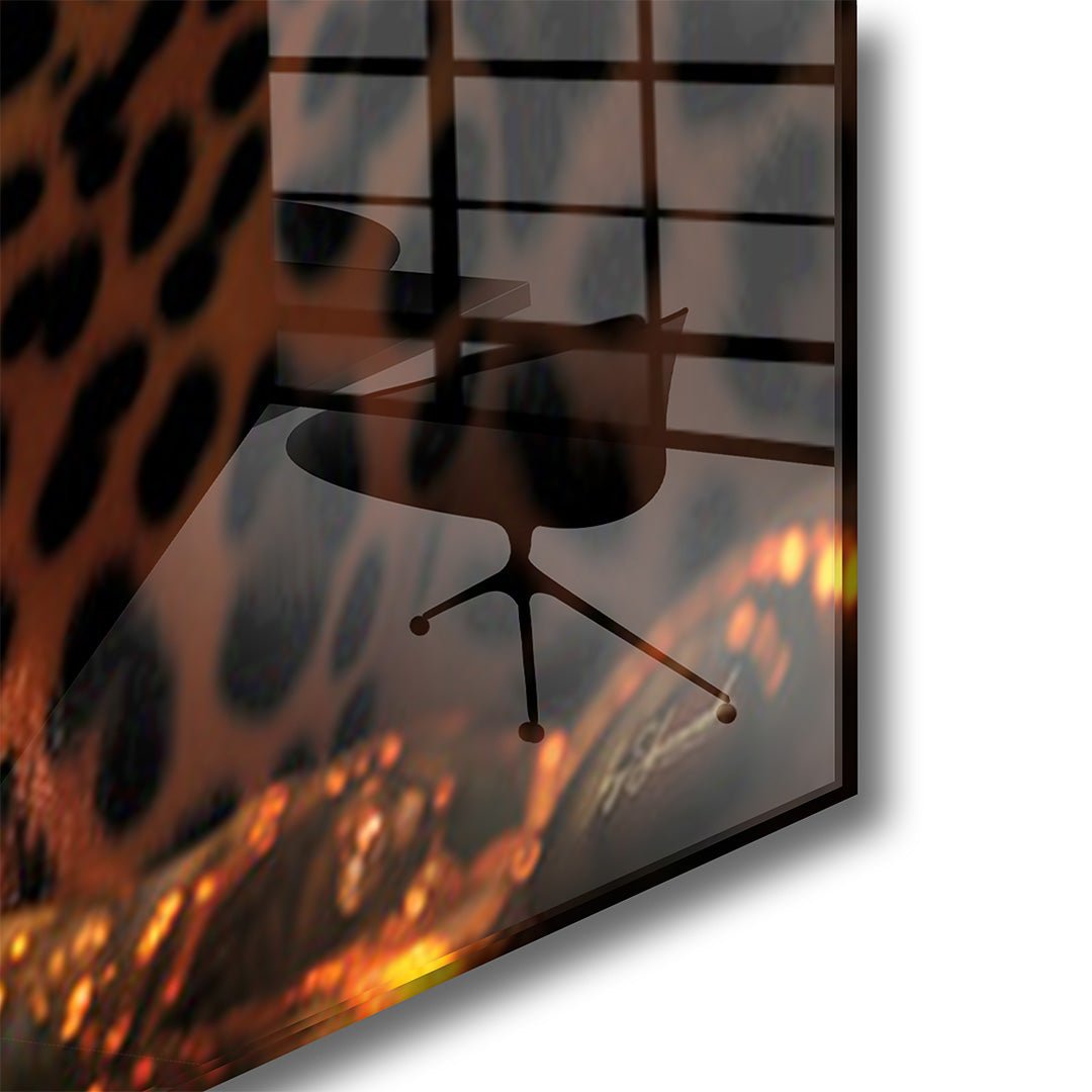 Chique panter glasschilderij hoekfoto