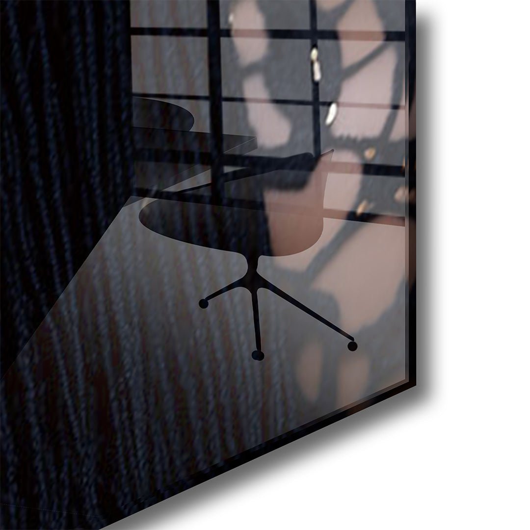 Crystal vrouw glasschilderij hoekfoto