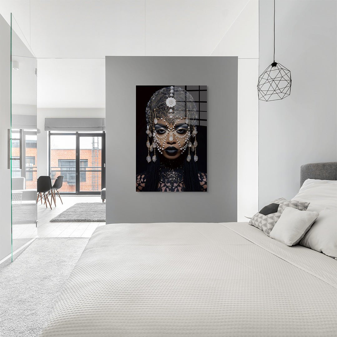 Crystal vrouw glasschilderij interieur