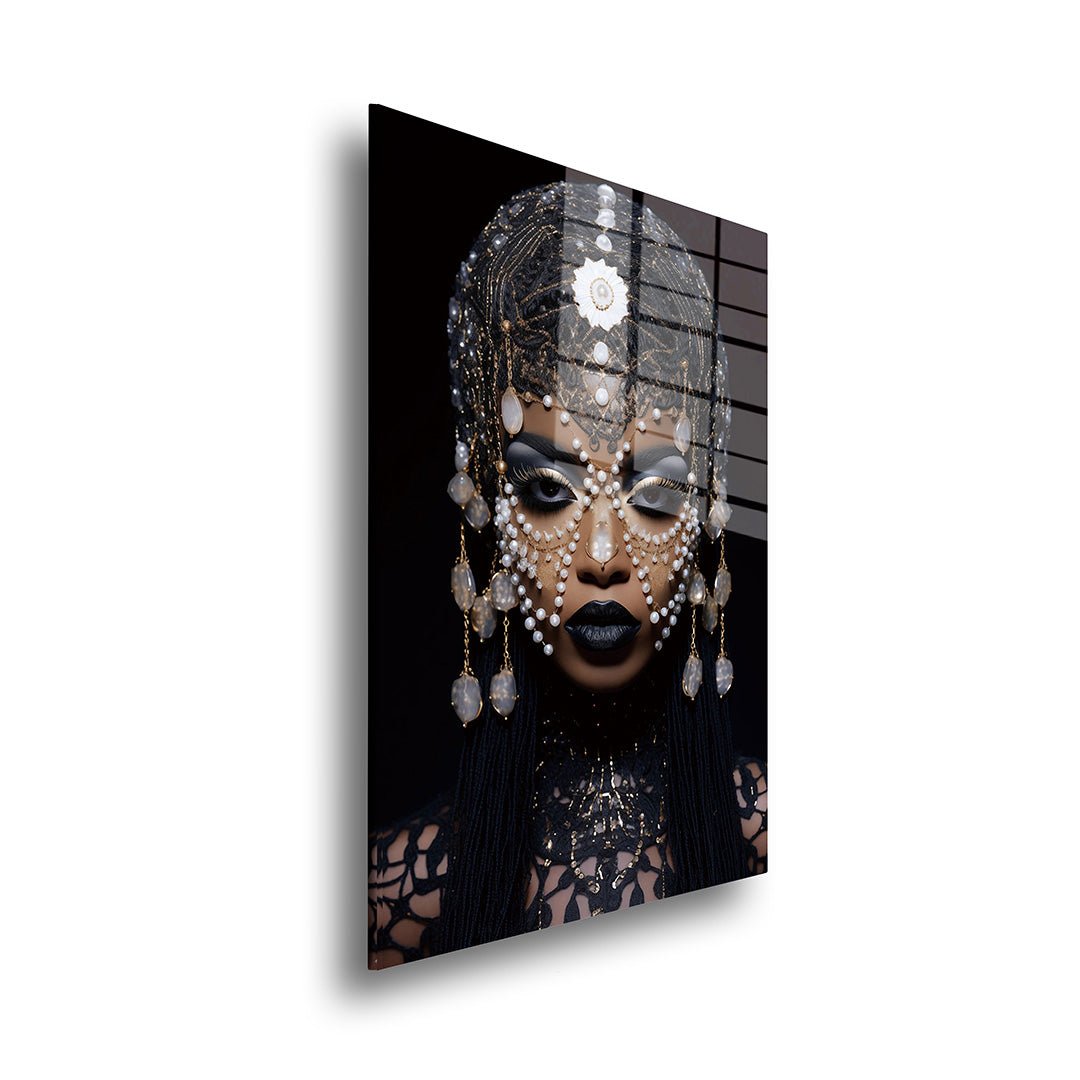 Crystal vrouw glasschilderij zijkant