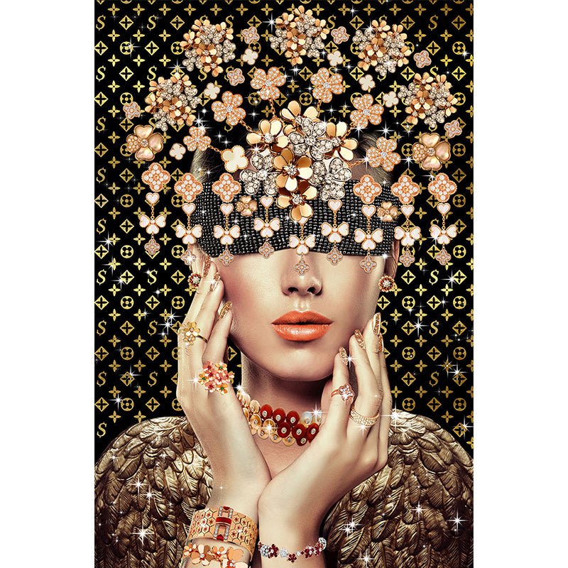 Diamant vrouw glasschilderij ontwerp