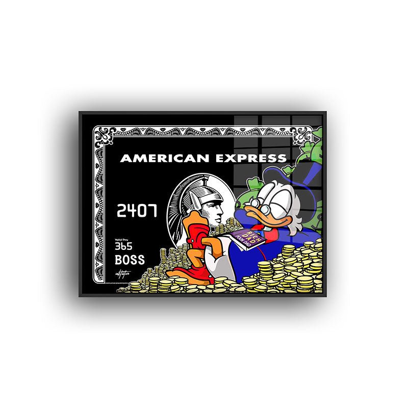 Duck Express painting in a black frame front view
