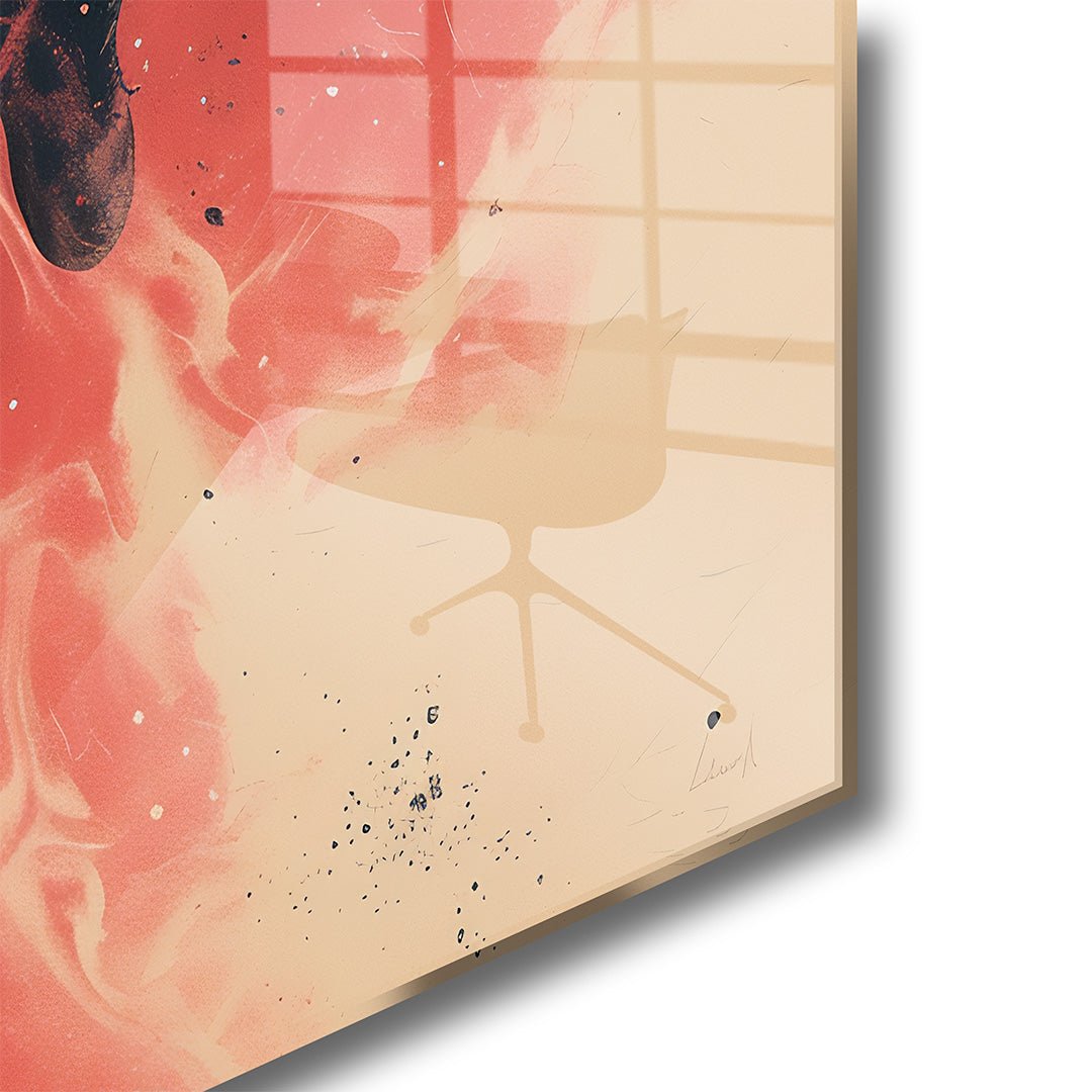 Falling astronaut glasschilderij hoekfoto