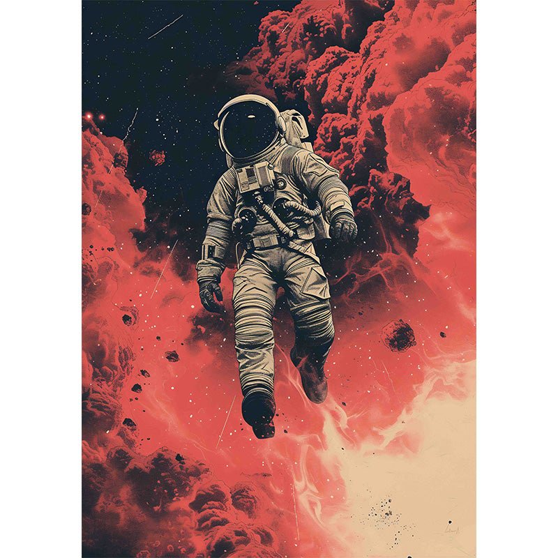 Falling astronaut glasschilderij ontwerp