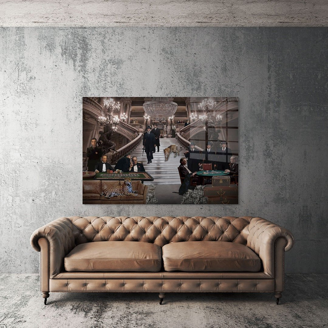 Gangster palace glasschilderij interieur