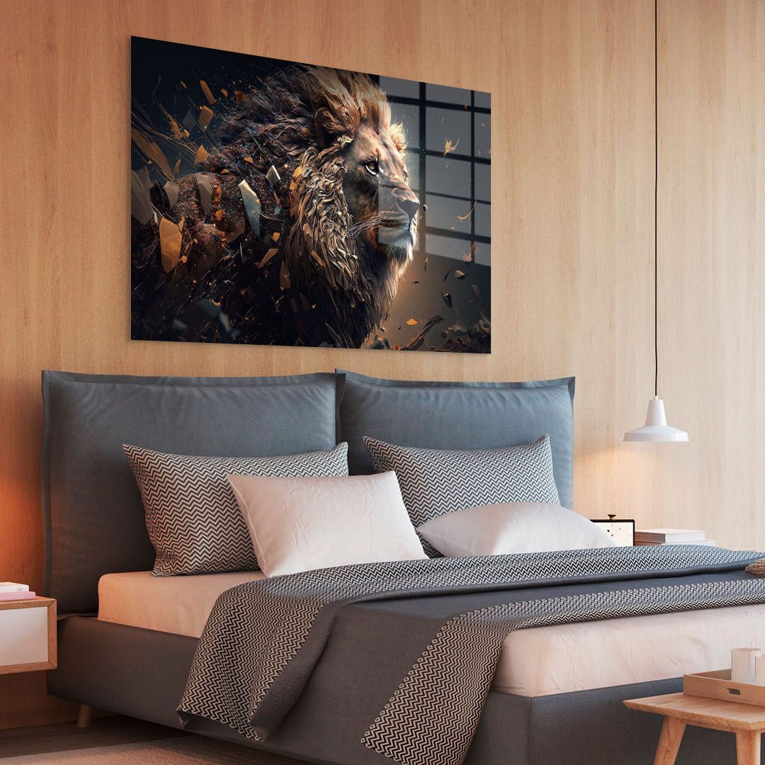 Koning van de jungle glasschilderij interieur