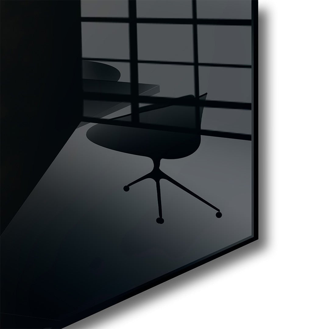 Leeuw met gouden kroon glasschilderij voorkant