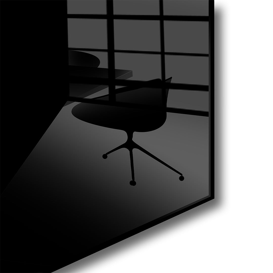 Lippen glasschilderij hoekfoto