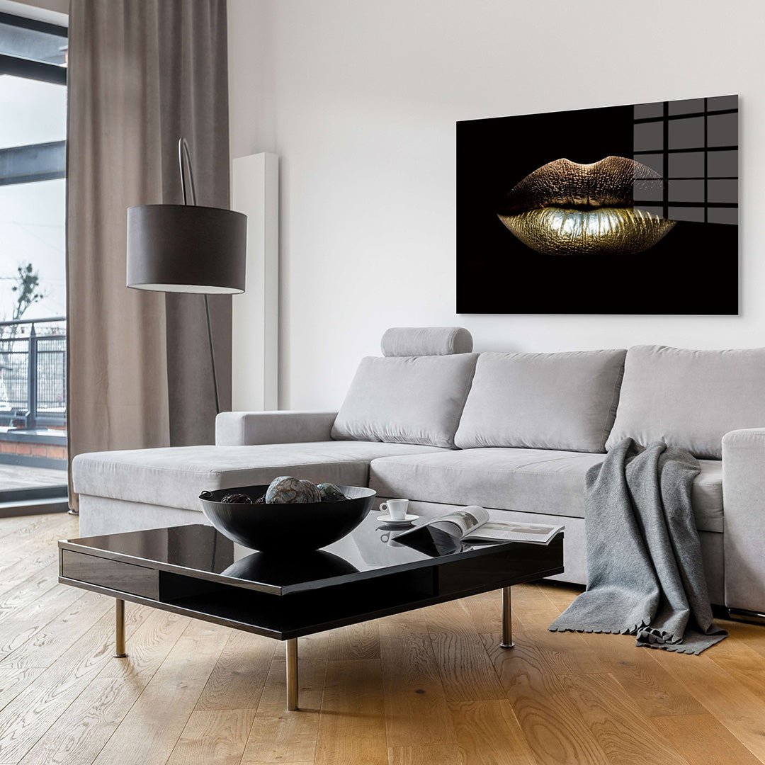 Lippen glasschilderij interieur