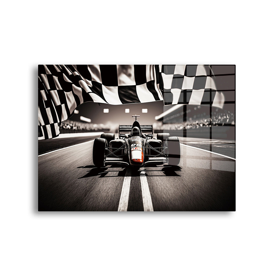 F1 car glass painting without frame front view