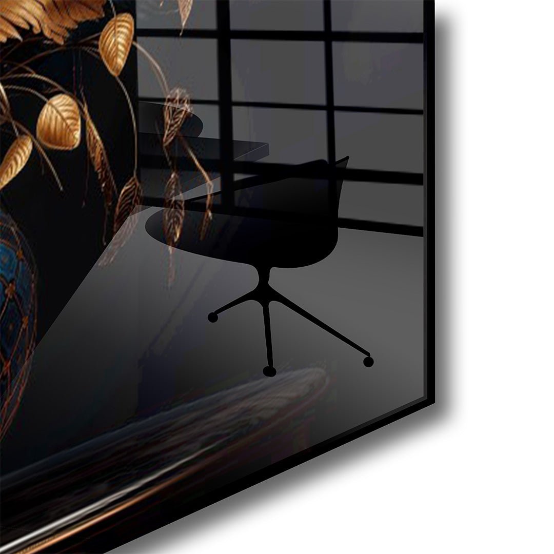 Flower Splash glasschilderij hoekfoto