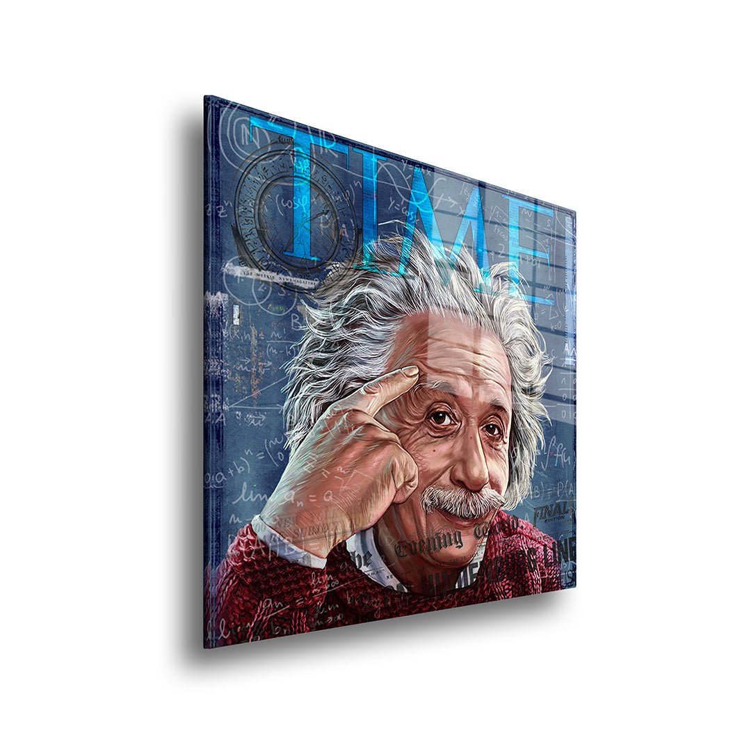 albert einstein glasschilderij zijkant