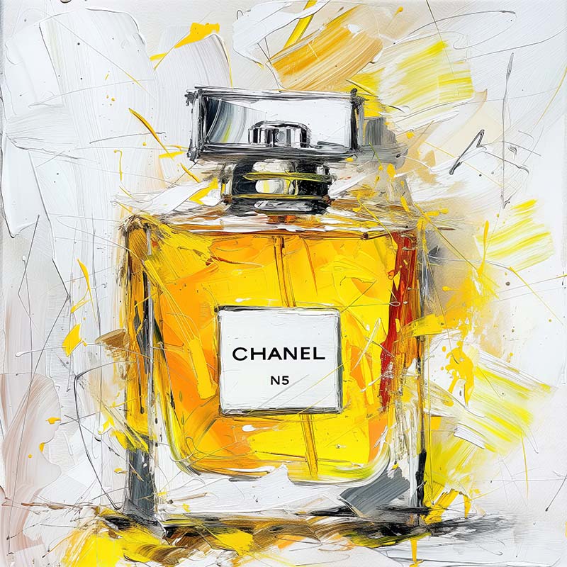 Chanel parfum glass painting without frame design