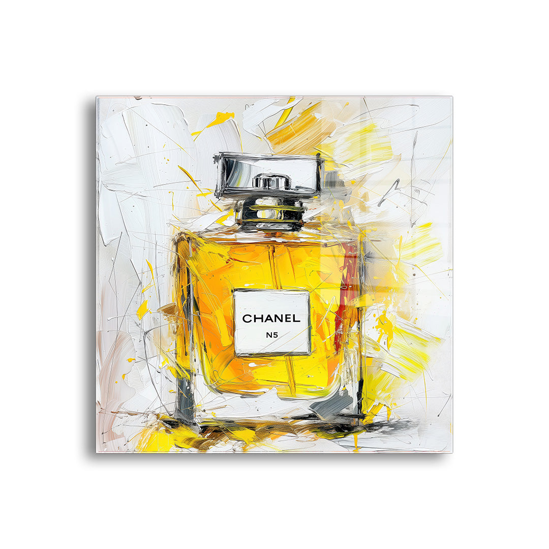 Chanel parfum glass painting without frame frontview