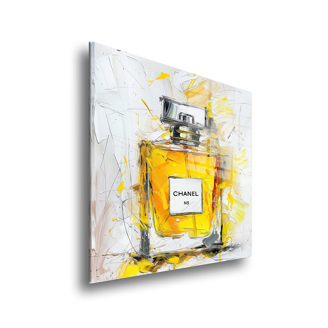 Chanel parfum glass painting without frame sideview