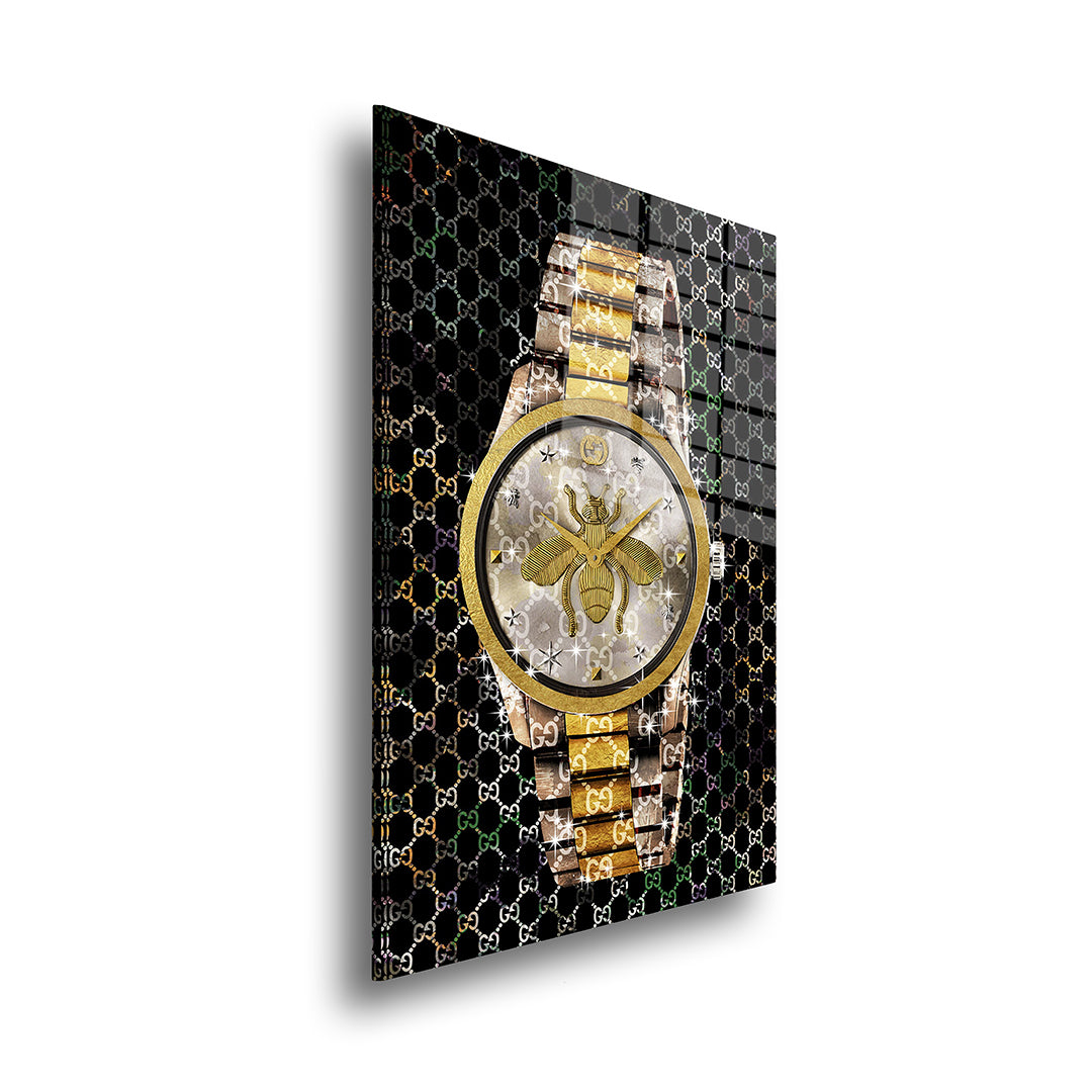 Gucci Watch glass painting without frame, side view