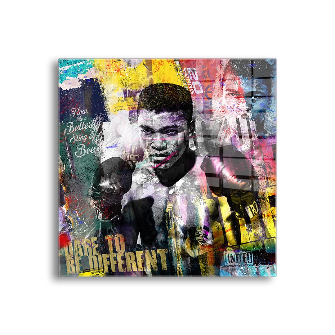 muhammad ali glasschilderij voorkant