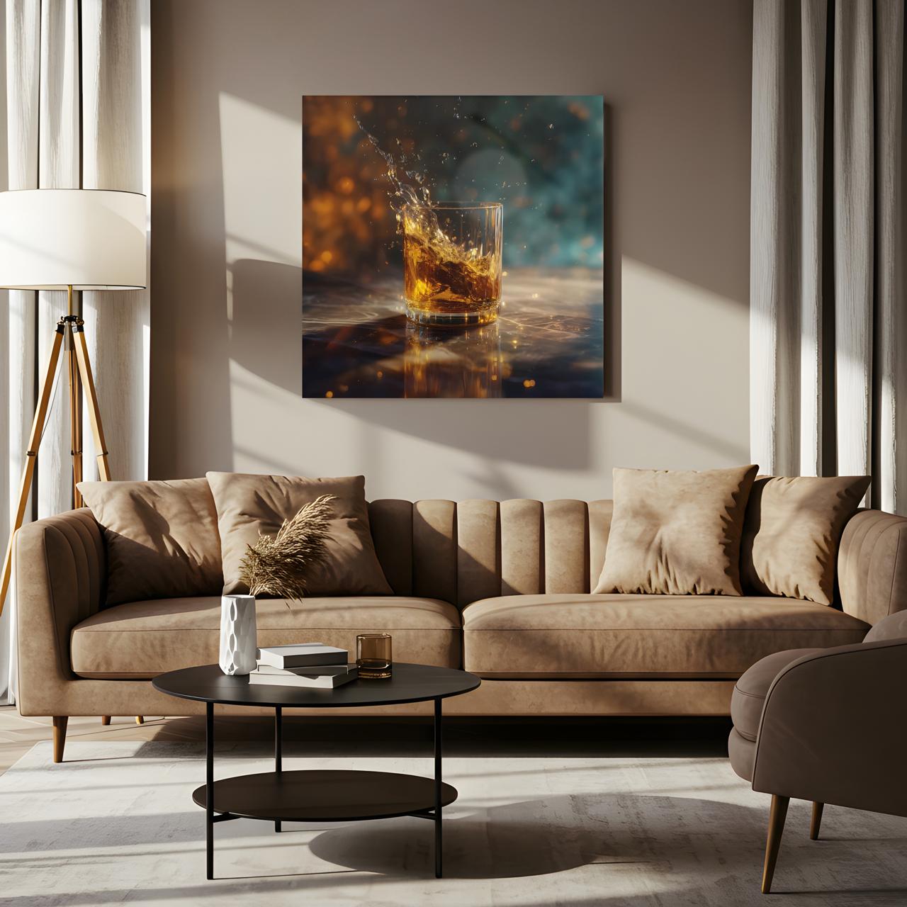 Whiskey Glow Glasschilderij interieur